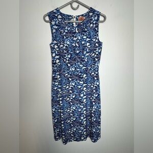 Tory Burch Silk blend sheath dress blue print